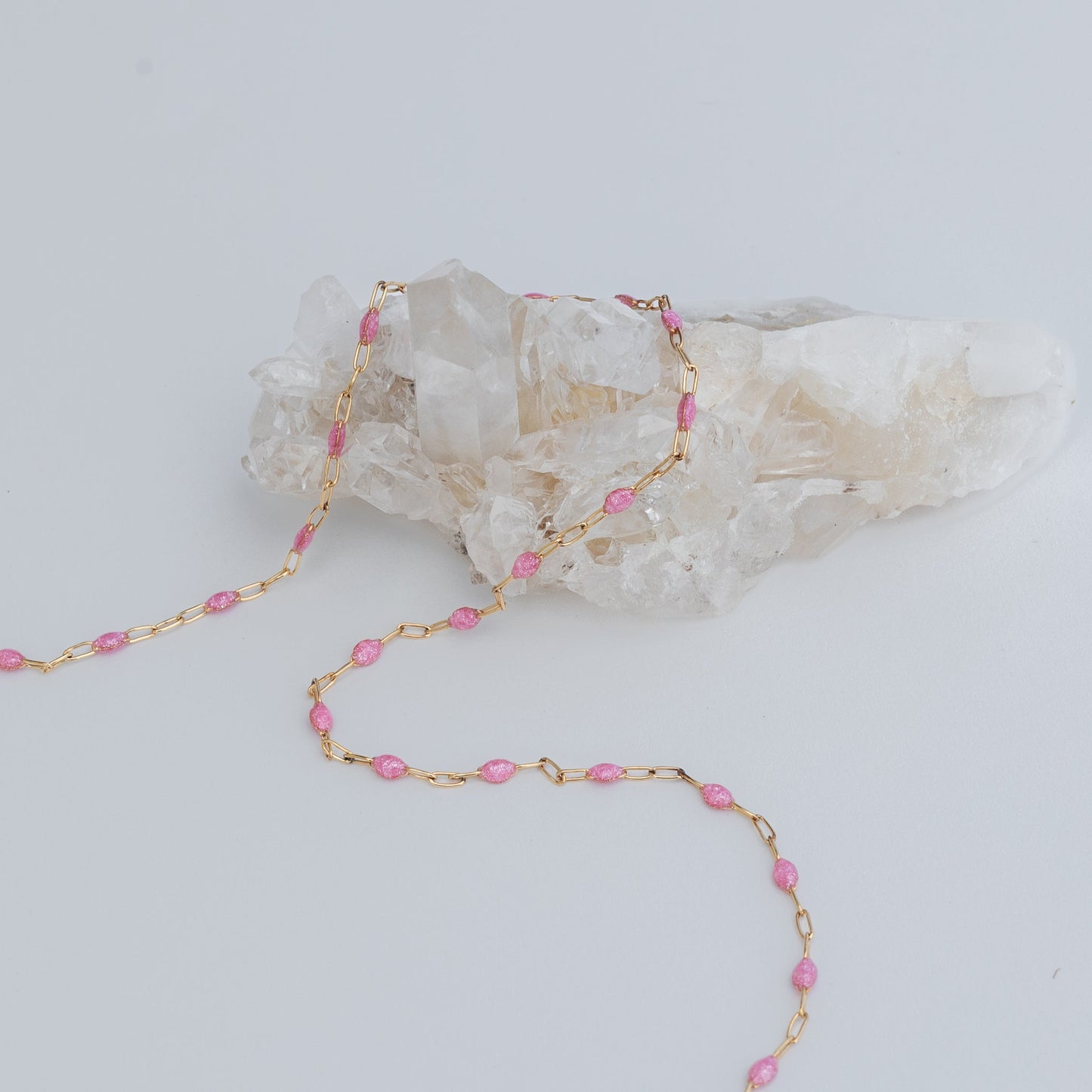 Pink Pearl Paper Clip chain